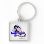 Animated Fight Like A Girl Pediatric Stroke Keychains