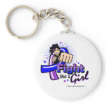 Animated Fight Like A Girl Pediatric Stroke Keychain