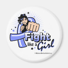 Animated Fight Like A Girl Stomach Cancer Magnets