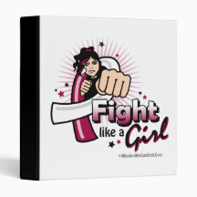 Animated Fight Like A Girl Throat Cancer Binders