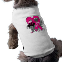 Animated Girl Breast Cancer Sucks Doggie T Shirt