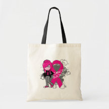 Animated Girl Breast Cancer Sucks Tote Bag