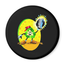 Animated recycling symbol with aluminum can magnets