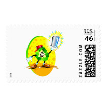 Animated recycling symbol with aluminum can stamps