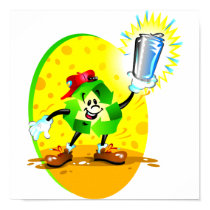 Animated recycling symbol with aluminum can posters by doonidesigns Animated recycling symbol with aluminum can posters
