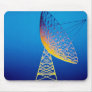 Animated satellite dish over blue background mouse pad