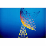 Animated satellite dish over blue background photo cut out