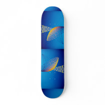Animated satellite dish over blue background skate board