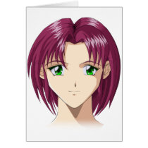 Anime and Manga Faces Greeting Card