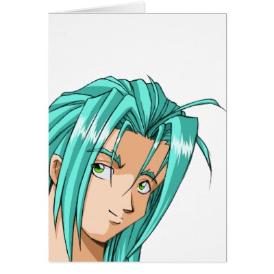 Anime and Manga Faces Greeting Card by OrganicMetal