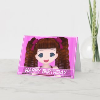 Anime Birthday Card card
