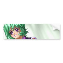 Anime Cover up Girl Bumper Stickers