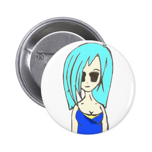 Anime Girl Badge Pinback Button