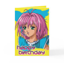 Anime Girl Birthday Card
