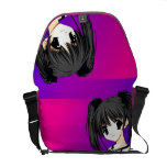 Anime Girl Blue and Pink Rickshaw Messenger Bag