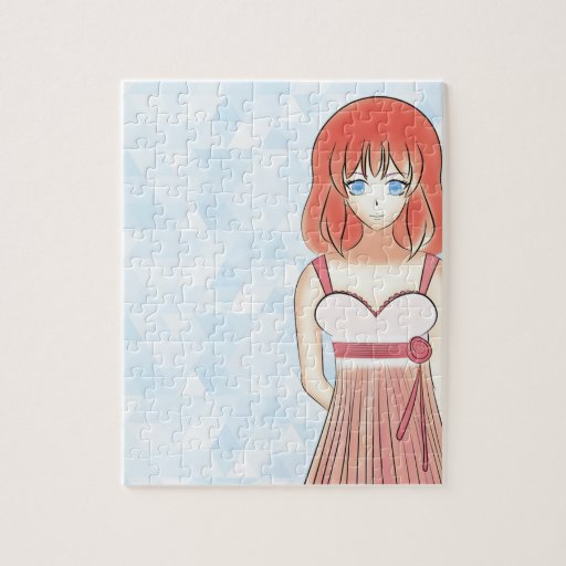 Anime Girl Fashion Illustration Jigsaw Puzzle Zazzle