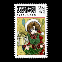 Anime Girl Gift Stamp stamps