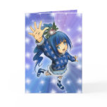 Anime Girl Holiday Greeting Greeting Cards