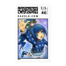Anime Girl Holiday Wave postage