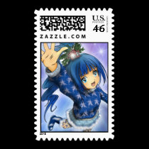 Anime Girl Holiday Wave stamps