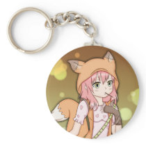 Anime Girl in Fox Cosplay Keychain