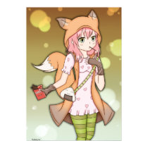 Anime Girl in Fox Cosplay Posters
