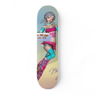 Anime girl with cookies Skateboard skateboard