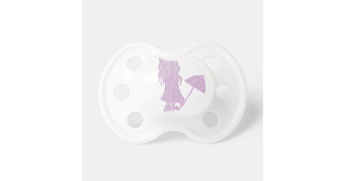 Anime Girl with Umbrella Pacifier | Zazzle