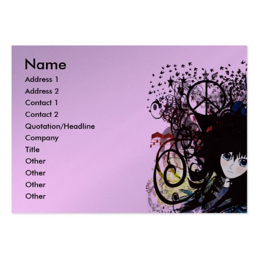 Anime Girls - Business Card Templates (front side)