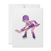 Anime Hockey Girl Invitations