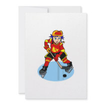 Anime hockey player boy invitations