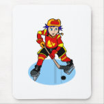 Anime hockey player boy mouse pads