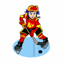 Anime hockey player boy cut outs