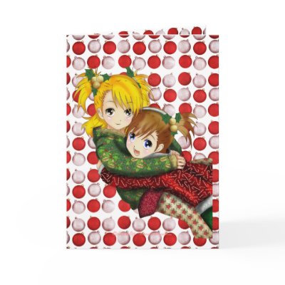 Anime Holiday Hug Cards by Cute Anime Hug. Anime Holiday Hug Cards by
