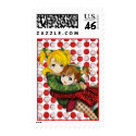 Anime Holiday Hug postage by Rockangel1 Anime Holiday Hug postage