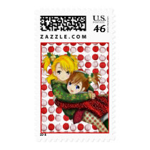 Anime Holiday Hug postage
