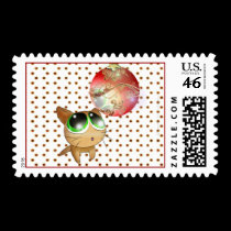 Anime Kitty Holiday postage by Rockangel1 Anime Kitty Holiday postage