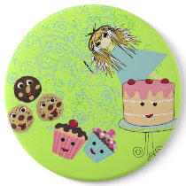 Anime Magical Days Invitation  Birthday buttons