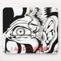 anime old lady, I AM POWERFUL mousepads