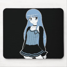 Anime style Monochrome Girl Mousepads