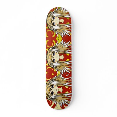 Anime Triple Trouble Girls Skateboard by magentia_4_U