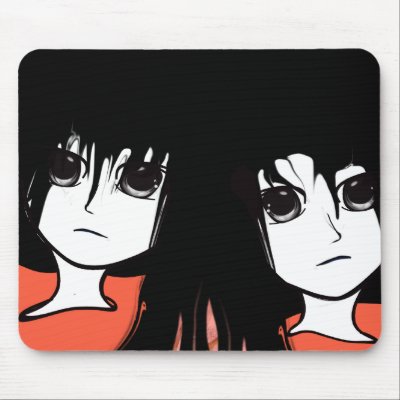 cute anime twin. Anime Twins Mouse Mats by