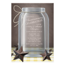 Aniversario amarillo de la guinga de las estrellas invitaciones