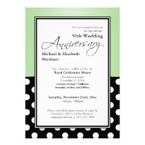 Aniversario negro real del verde 50.o del lunar invitaciones
