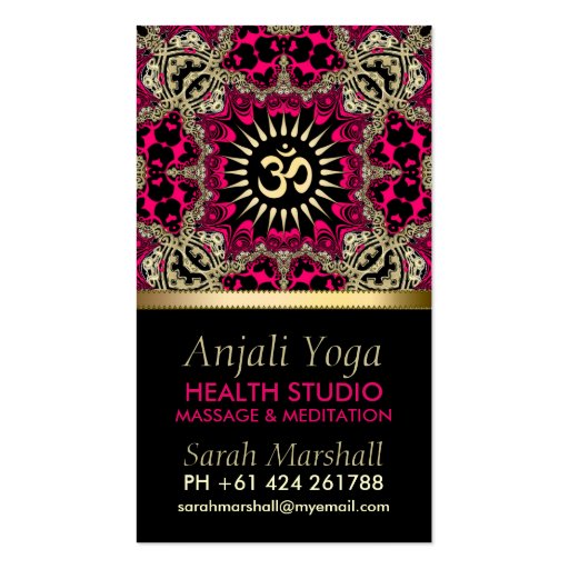 Anjali Yoga Eastern New Age Business Card (front side)
