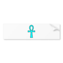 Ankh Egyptian Hieroglyphic Cross Key Life Blue bumper stickers by inquester Ankh Egyptian Hieroglyphic Cross Key Life Blue bumper stickers