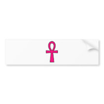 Ankh Egyptian Hieroglyphic Cross Key Life Pink bumper stickers