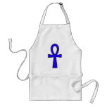 Ankh Egyptian Hieroglyphic Symbols Life Key Blue Apron