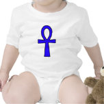 Ankh Egyptian Hieroglyphic Symbols Life Key Blue Shirt
