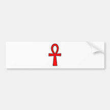 Ankh Egyptian Hieroglyphic Symbols Life Key Red Bumper Sticker
